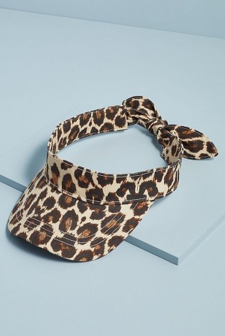 Loeffler Randall Leopard-Print Visor / brown animal print visors - flipped