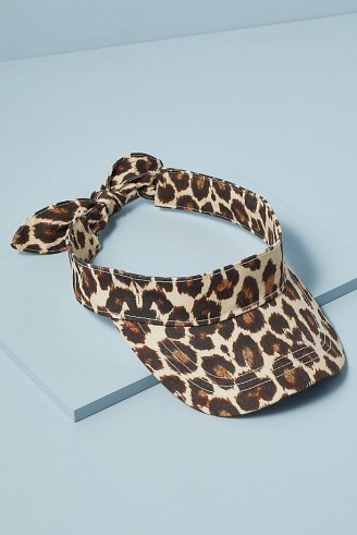 Loeffler Randall Leopard-Print Visor / brown animal print visors