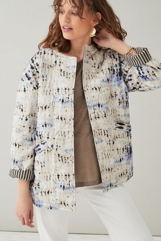 Second Female Santo Jacket ~ collarless open front organic cotton jackets - flipped