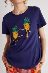 Kendra Dandy Pineapple Graphic Tee Navy / dark blue fruit print t-shirts / pineapples