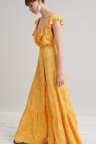 Sabina Yara Ruffled Maxi Dress Yellow