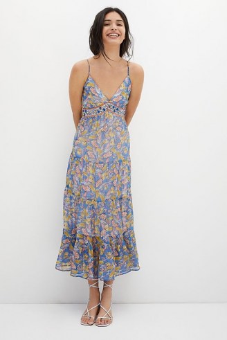 Verb by Pallavi Singhee Vineyard Tiered Maxi Dress – strappy pastel hue floral dresses