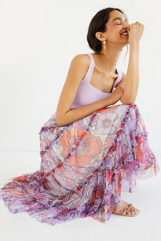 Maeve Tiered Tulle Maxi Skirt | floral summer skirts