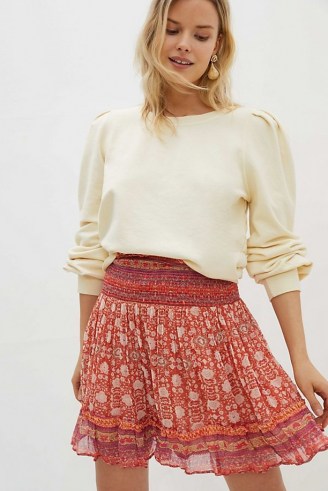 Anthropologie Adelaide Mini Skirt | floaty fabric summer skirts - flipped