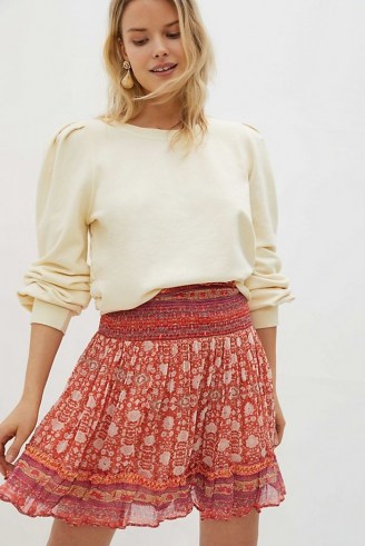 Anthropologie Adelaide Mini Skirt | floaty fabric summer skirts