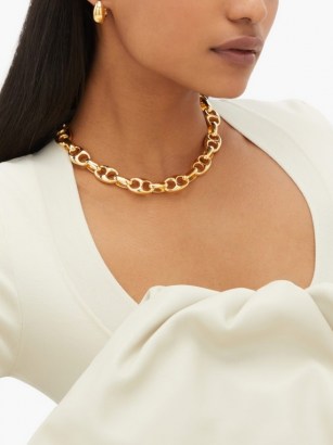 SOPHIE BUHAI Barbara 18kt gold-vermeil chain necklace – chunky chain-link necklaces