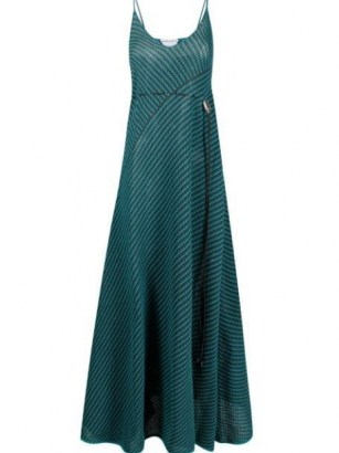 Bottega Veneta open-knit drawstring maxi-dress | skinny strap knitted dresses