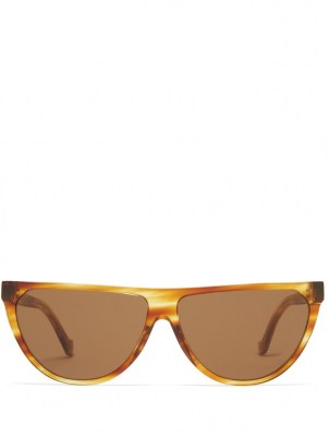 LOEWE Flat-top acetate and metal sunglasses | brown D-frame sunnies - flipped