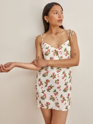 REFORMATION Chandler Dress Sour Cherry / strappy fruit print summer dresses / cherries - flipped