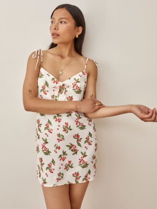 REFORMATION Chandler Dress Sour Cherry / strappy fruit print summer dresses / cherries