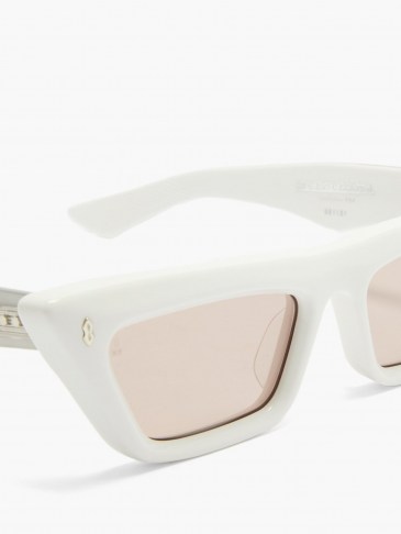 JACQUES MARIE MAGE Debbie cat-eye acetate sunglasses / white retro specs inspired by Debbie Harry - flipped
