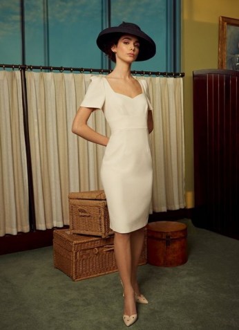 L.K. BENNETT DEE CREAM CREPE SHIFT DRESS ~ vintage style event dresses ~ summer event glamour