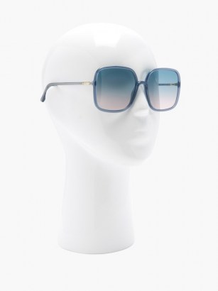 DIOR DiorSoStellaire square acetate sunglasses | blue oversized retro sunnies - flipped