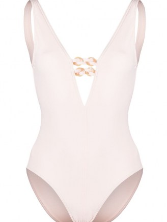 Eres Oasis plunge-neck swimsuit in rose pink