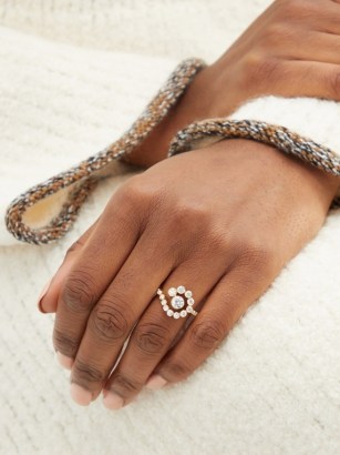 SOPHIE BILLE BRAHE Escargot de Diamant diamond & 18kt gold ring ~ luxe rings with white diamonds - flipped
