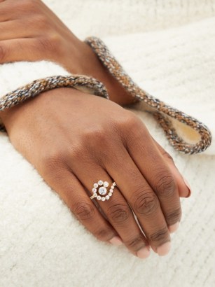 SOPHIE BILLE BRAHE Escargot de Diamant diamond & 18kt gold ring ~ luxe rings with white diamonds