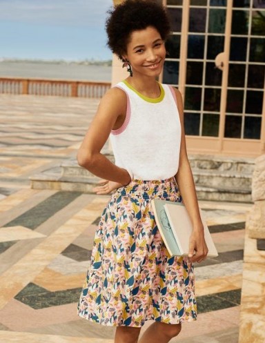 BODEN Georgia Skirt Milkshake, Treetop Toucan / bird print summer skirts