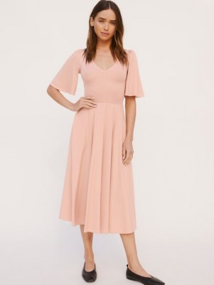 REFORMATION Gisella Dress ~ pink fit and flare dresses - flipped