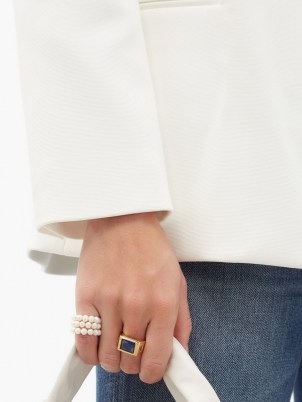 TIMELESS PEARLY Crystal & 24kt gold-plated ring / chunky rings