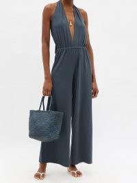 ERES Abby halterneck jersey wide-leg jumpsuit – glamorous poolside cover up – summer glamour – casual jumpsuits
