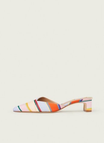L.K. BENNETT HARRIET MULTI STRIPE FABRIC MULES / striped multicolour mule - flipped