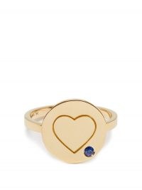 AURÉLIE BIDERMANN FINE JEWELLERY Heart sapphire & 18kt gold ring / blue stone rings / hearts