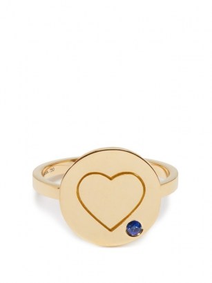 AURÉLIE BIDERMANN FINE JEWELLERY Heart sapphire & 18kt gold ring / blue stone rings / hearts