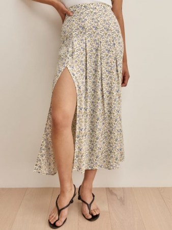 Reformation Maisie Skirt | floral thigh high split summer skirts - flipped