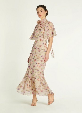 L.K. Bennett MARGOT DAISY PRINT CRINKLE SILK MAXI DRESS | feminine vintage style occasion dresses | retro event wear - flipped