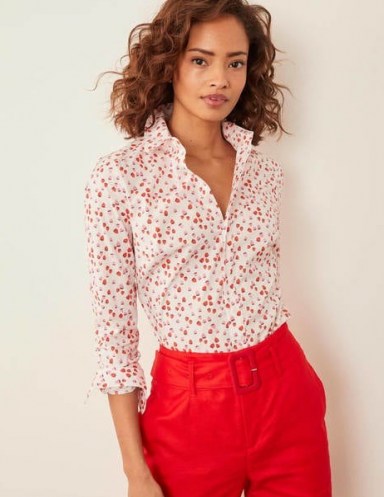BODEN Modern Classic Shirt Ivory, Berries / fruit print shirts - flipped