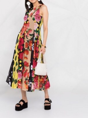 Molly Goddard floral-patchwork dress. MIXED PRINTS. SUMMER FIT AND FLARE DRESSES