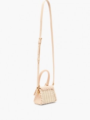 JACQUEMUS Chiquito leather and wicker cross-body bag ~ luxe mini crossbody bags - flipped