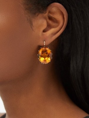 ILEANA MAKRI Topaz & 14kt gold drop earrings – statement drops - flipped