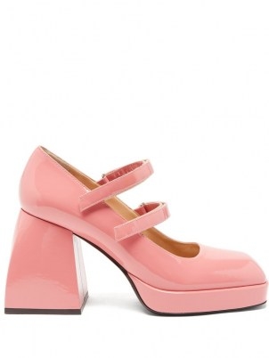 Bulla Babies pink patent-leather Mary Jane pumps ~ cute and chunky Mary Janes - flipped