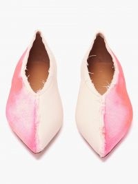 MARNI Pink Dancer bi-colour painted-canvas ballet flats | point toe ballerinas