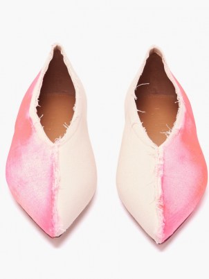 MARNI Pink Dancer bi-colour painted-canvas ballet flats | point toe ballerinas