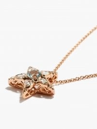 SELIM MOUZANNAR Istanbul diamond, aquamarine & 18kt gold star charm necklace ~ luxe pendant necklaces ~ stars