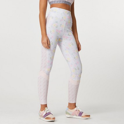 RIVER ISLAND Pink RI Active floral leggings / sports fashion - flipped