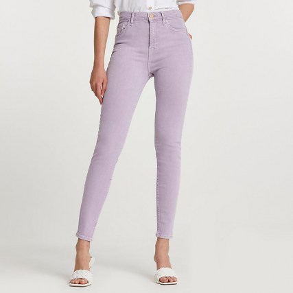 River Island Purple high rise skinny jeans | summer skinnies