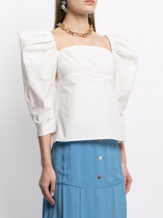 Rejina Pyo Anita puff-sleeve blouse | structured blouses