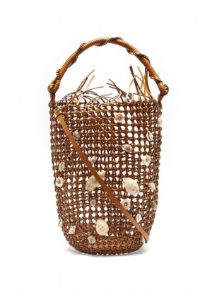 LOEWE PAULA’S IBIZA Shell braided leather bucket bag / summer bags inspired by the sea