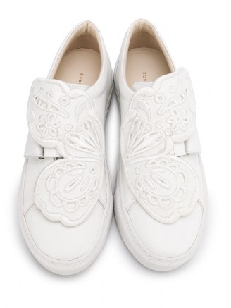 Sophia Webster white butterfly sneakers - flipped