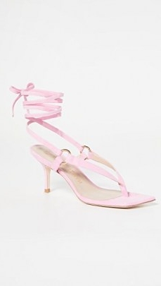 Stuart Weitzman Lalita 75 Sandals in India Pink – wraparound ankle tie sandal