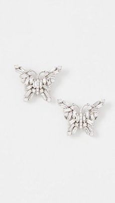 Suzanne Kalan 18k White Gold Fireworks Small Butterfly Stud Earrings – luxe jewellery