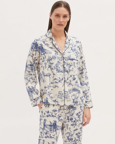 JIGSAW TOILE DE JOUY PYJAMA SHIRT / printed pyjamas / andimal and floral print PJs