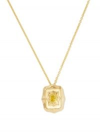 Yellow diamond pendant necklaces | JADE TRAU Vanguard Radiant diamond & 18kt gold necklace