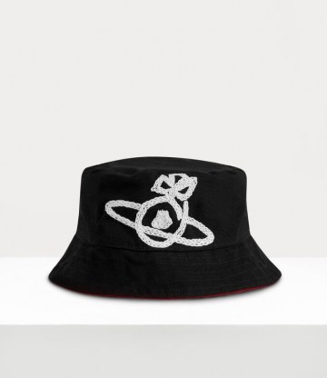 Vivienne Westwood SONNET BUCKET HAT BLACK – designer hats - flipped