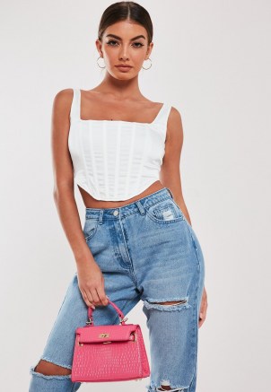 MISSGUIDED white satin corset top - flipped