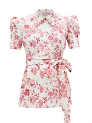 THE VAMPIRE’S WIFE The Persuasion floral-print belted cotton blouse | puff sleeve tie waist blouses