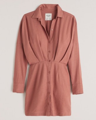 Abercrombie & Fitch Linen Shirt Dress | classic collar | slim-fitting shirt dress